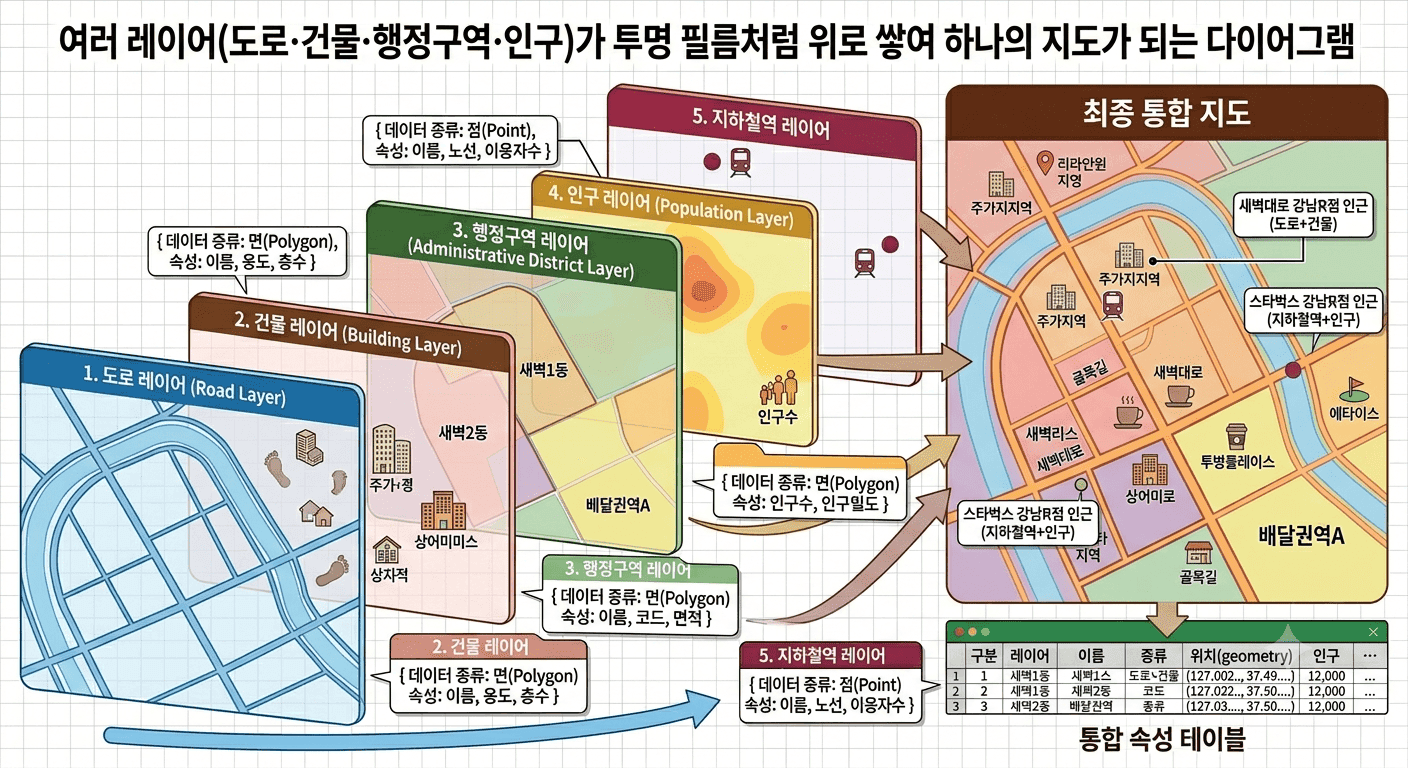 GIS란 무엇인가 — 지도는 결과물, GIS는 시스템 이미지